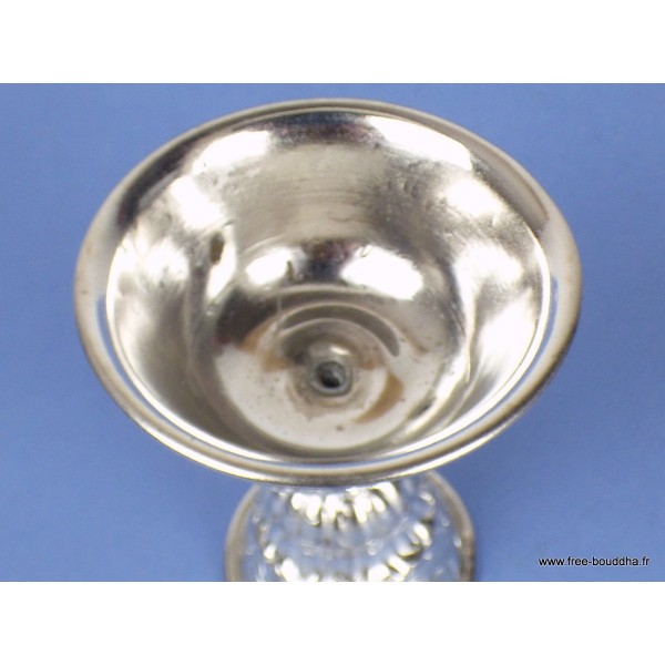 Lampe à beurre tibétaine 12 cm plaqué argent Lampe à beurre bouddhiste lamp33