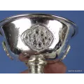 Lampe à beurre tibétaine 12 cm plaqué argent - Lampe à beurre bouddhiste