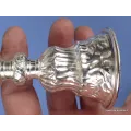 Lampe à beurre tibétaine 12 cm plaqué argent - Lampe à beurre bouddhiste