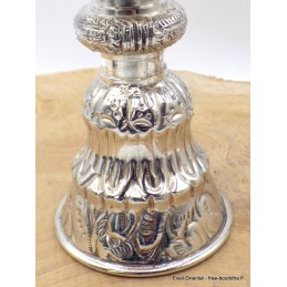 Lampe à beurre tibétaine 12 cm plaqué argent Objets rituels bouddhistes lamp33