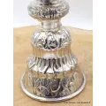 Lampe à beurre tibétaine 12 cm plaqué argent - Lampe à beurre bouddhiste