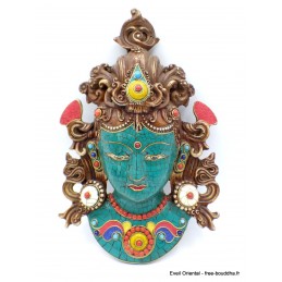 Masque Tara Verte serti de pierres Artisanat tibétain bouddhiste MATV4