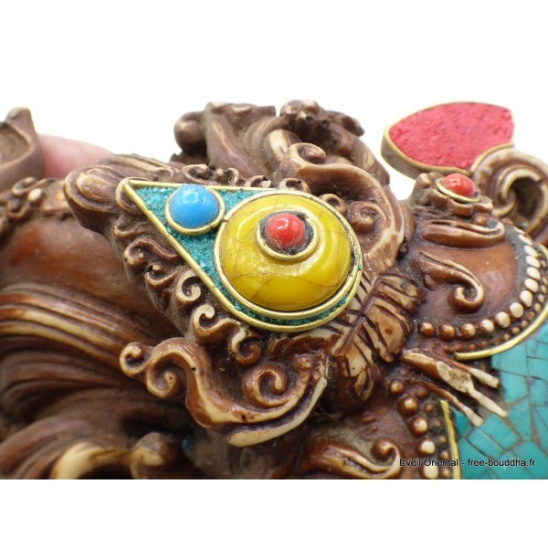 Masque Tara Verte serti de pierres Statuettes Bouddhistes MATV6