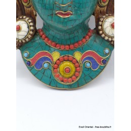 Masque Tara Verte serti de pierres Artisanat tibétain bouddhiste MATV4