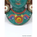 Masque Tara Verte serti de pierres - Artisanat Tibétain - Sculpture, tableau, masque mural bouddhiste