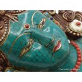 Masque Tara Verte serti de pierres Statuettes Bouddhistes MATV6