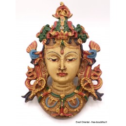 Statuette masque de Tara peinte à la main Artisanat tibétain bouddhiste MATV4