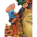 Statuette masque de Tara peinte à la main - Artisanat Tibétain - Sculpture, tableau, masque mural bouddhiste