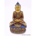 Statuette de Bouddha peinte or Statuettes Bouddhistes BOU15