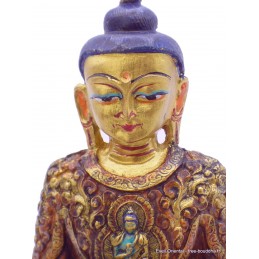 Statuette de Bouddha peinte or Objets rituels bouddhistes BOU15
