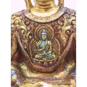 Statuette de Bouddha peinte or Objets rituels bouddhistes BOU15