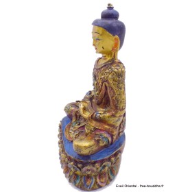 Statuette de Bouddha peinte or Objets rituels bouddhistes BOU15