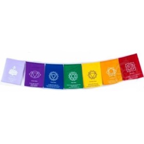Guirlande de drapeaux tibétains 7 chakras Objets rituels bouddhistes DRAP1