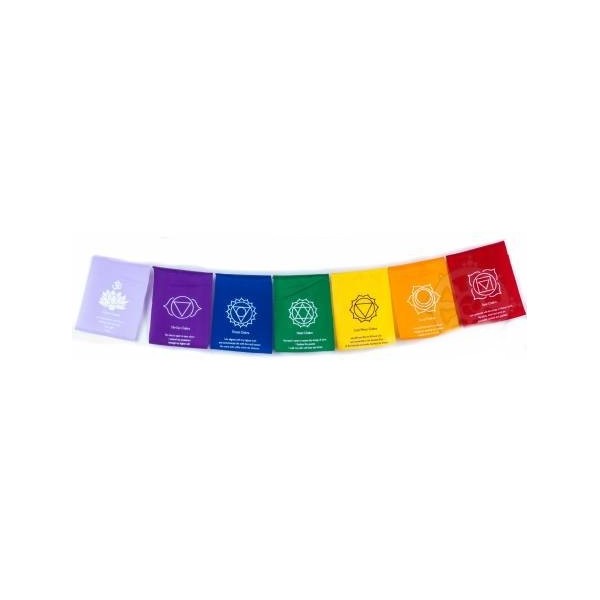 Guirlande de drapeaux tibétains 7 chakras Objets rituels bouddhistes DRAP1