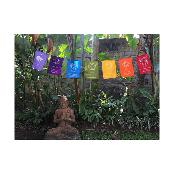 Guirlande de drapeaux tibétains 7 chakras Objets rituels bouddhistes DRAP1