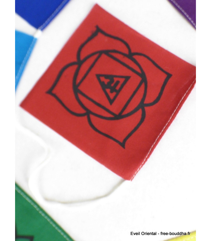 Drapeaux tibétains 7 chakras Objets rituels bouddhistes DRAP2