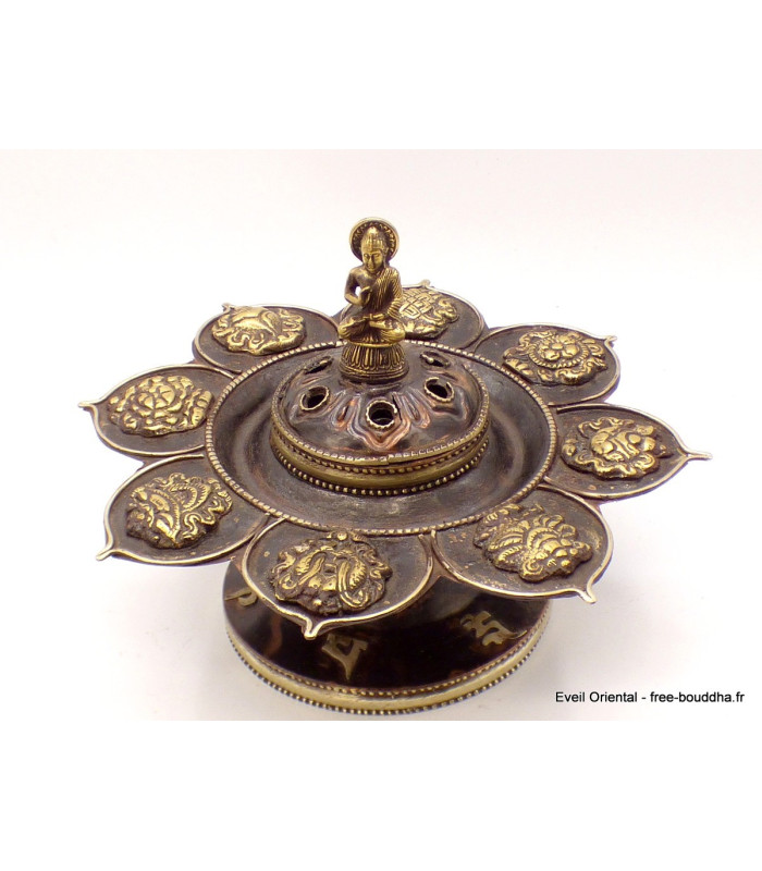 Brûleur d'encens tibétain Lotus Bouddha Brûleurs et porte-encens AA25.2 Brûleur d'encens tibétain Lotus Bouddha Brûleurs et porte-encens AA25.2