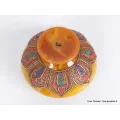 Boîte à bijoux tibétaine en Ambre et métal vieilli - Artisanat tibétain bouddhiste