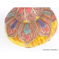 Boîte à bijoux tibétaine en Ambre et métal vieilli - Artisanat tibétain bouddhiste