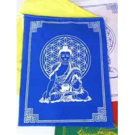 Guirlande de 10 drapeaux tibétains Bouddha - Drapeaux tibétains