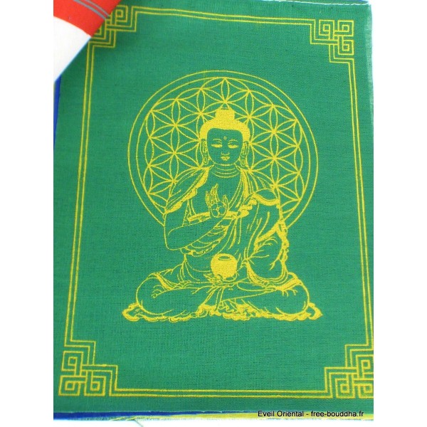 Guirlande de 10 drapeaux tibétains Bouddha Drapeaux tibétains PEA4