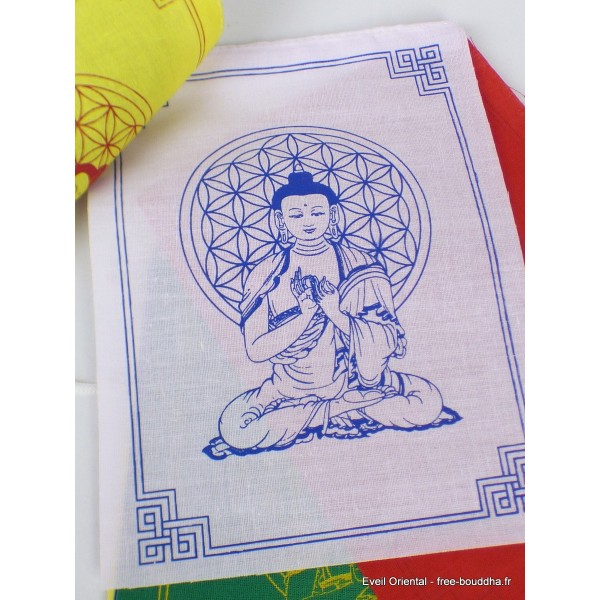 Guirlande de 10 drapeaux tibétains Bouddha Drapeaux tibétains PEA4