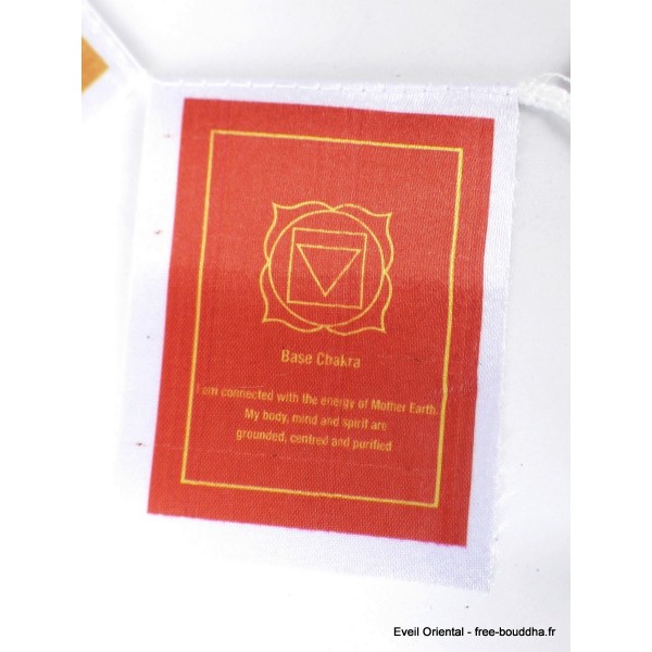 7 Drapeaux tibétains cartonnés 7 chakras Objets rituels bouddhistes DRACA1