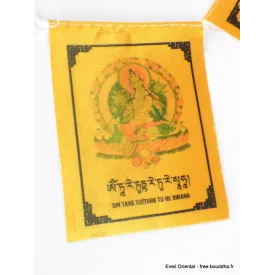 Guirlande de 10 drapeaux tibétains divinités bouddhistes - Drapeaux tibétains