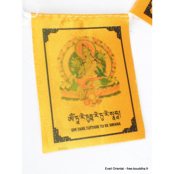 Guirlande de 10 drapeaux tibétains divinités bouddhistes Objets rituels bouddhistes DRACA5