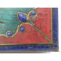 Boîte à bijoux bouddhiste en pierres vieillies - Artisanat tibétain bouddhiste