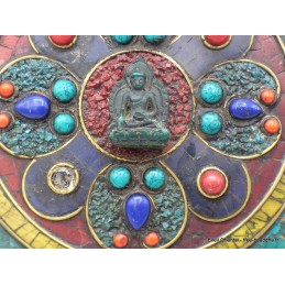 Boîte à bijoux bouddhiste en pierres vieillies Artisanat tibétain bouddhiste BAT15