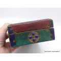 Boîte à bijoux bouddhiste en pierres vieillies - Artisanat tibétain bouddhiste