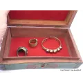 Boîte à bijoux bouddhiste en pierres vieillies - Artisanat tibétain bouddhiste