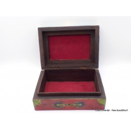 Boîte à bijoux bouddhiste look antique Artisanat tibétain bouddhiste BAT16