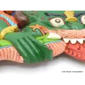 Décoration murale en bois Mahakala peint à la main - Statuettes bouddhistes tibétaines artisanales