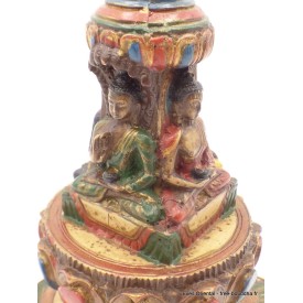 Stupa bouddhiste peint à la main 15 cm Statuettes Bouddhistes STUPA50