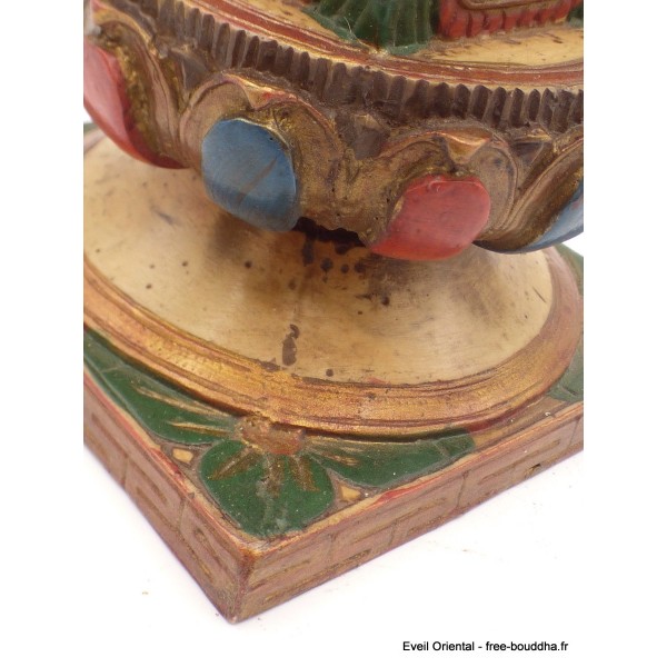 Stupa bouddhiste peint à la main 15 cm Statuettes Bouddhistes STUPA50