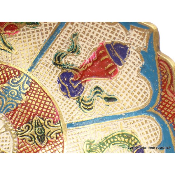 Grand bol d'offrande laiton émaillé 19 cm plusieurs coloris Bols d'offrandes bouddhistes GBOL1