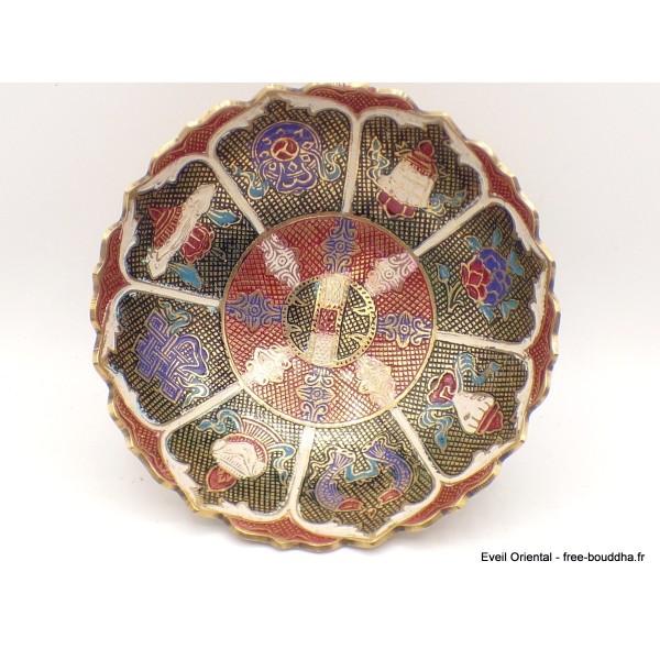 Grand bol d'offrande laiton émaillé 19 cm plusieurs coloris Bols d'offrandes bouddhistes GBOL1