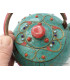 Théière tibétaine en pierres turquoise et corail Artisanat tibétain bouddhiste TH1