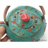 Théière tibétaine en pierres turquoise et corail Artisanat tibétain bouddhiste TH1