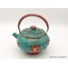 Théière tibétaine en pierres turquoise et corail Artisanat tibétain bouddhiste TH1