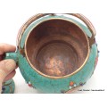 Théière tibétaine en pierres turquoise et corail Artisanat tibétain bouddhiste TH1