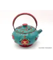 Théière tibétaine en pierres turquoise et corail - Artisanat tibétain bouddhiste