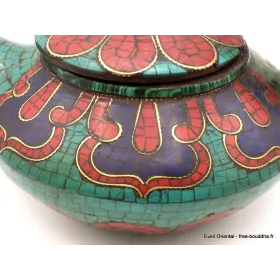 Théière tibétaine Dragon en fonte - Artisanat tibétain bouddhiste