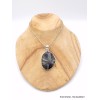 Gros Pendentif argent Chrysanthème bélière feuille Pendentifs pierres naturelles GH11.1