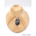 Gros Pendentif argent Chrysanthème bélière feuille - Pendentifs pierres naturelles