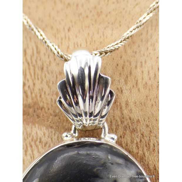 Collier Pendentif En Amétrine Naturelle 48 Carats - Monture Argent 925, Pierre Minérale