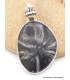 Gros Pendentif argent Chrysanthème bélière feuille Pendentifs pierres naturelles GH11.1