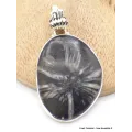 Gros Pendentif argent Chrysanthème bélière feuille - Pendentifs pierres naturelles
